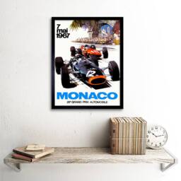 "Artery8 Transport Monaco 25 Grand Prix Automobile 1967 Race Framed Art Print - Size: W12"" x H16""" - thumbnail 2