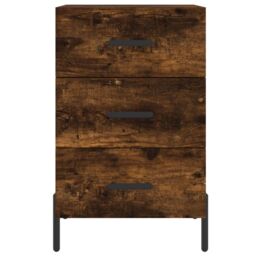 Berkfield Home Bedside Cabinet Smoked Oak 40x40x66 cm Engineered Wood in Brown - Size: 40 x 40 x 66 cm - thumbnail 5