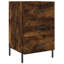 Berkfield Home Bedside Cabinet Smoked Oak 40x40x66 cm Engineered Wood in Brown - Size: 40 x 40 x 66 cm - thumbnail 2