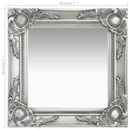 Berkfield Home Wall Mirror Baroque Style 40x40 cm Silver - thumbnail 5
