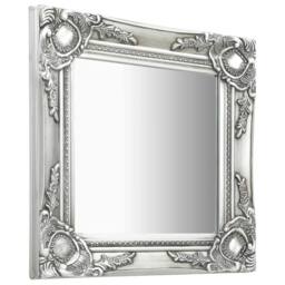 Berkfield Home Wall Mirror Baroque Style 40x40 cm Silver - thumbnail 3