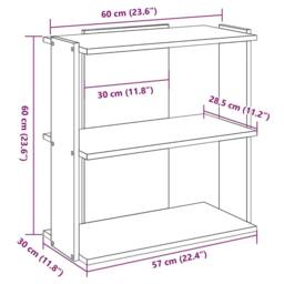 Berkfield Home Bookcase 3-Tier Concrete Grey 60x30x60 cm Engineered Wood - Size: 60 x 30 x 60 cm - thumbnail 9