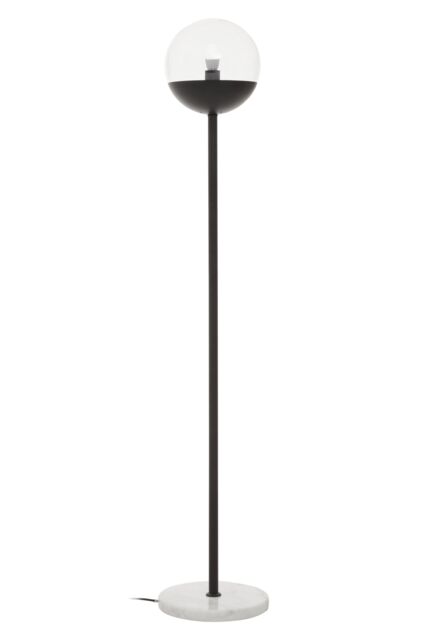 Orsina Gold Finish Metal Floor Lamp With White Marble Base, Metallic Floor Floor Lamp, Ideal For Reading Corners in Black - image 1