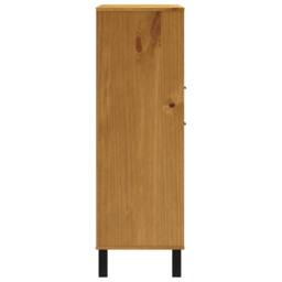 Berkfield Home Highboard with Glass Door FLAM 92x40x122.5 cm Solid Wood Pine in Brown - thumbnail 6