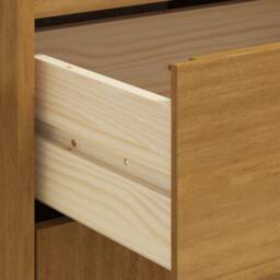 Berkfield Home Highboard with Glass Door FLAM 92x40x122.5 cm Solid Wood Pine in Brown - thumbnail 8