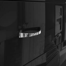 VOGREX Black Gloss 3 Drawer Bedroom Storage Chest - thumbnail 4