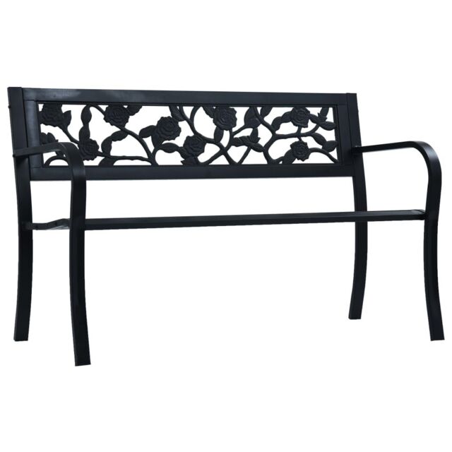 Berkfield Home Garden Bench 125 cm Black Steel - image 1