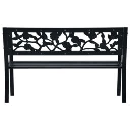 Berkfield Home Garden Bench 125 cm Black Steel - thumbnail 4