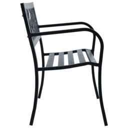 Berkfield Home Garden Bench 125 cm Black Steel - thumbnail 3
