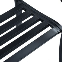Berkfield Home Garden Bench 125 cm Black Steel - thumbnail 6