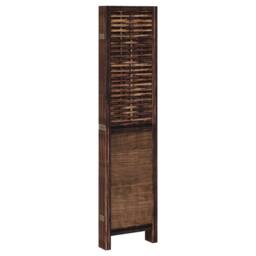 Berkfield Home Room Divider 6 Panels Dark Brown Solid Wood Paulownia - thumbnail 5
