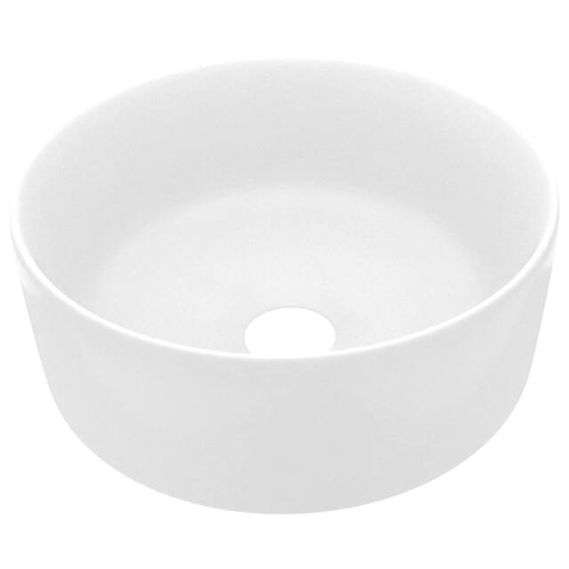 Berkfield Home Luxury Wash Basin Round Matt White 40x15 cm Ceramic - image 1