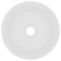 Berkfield Home Luxury Wash Basin Round Matt White 40x15 cm Ceramic - thumbnail 3