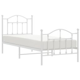 Berkfield Home Metal Bed Frame with Headboard & Footboard White 80x200 cm - thumbnail 3