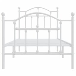 Berkfield Home Metal Bed Frame with Headboard & Footboard White 80x200 cm - thumbnail 5
