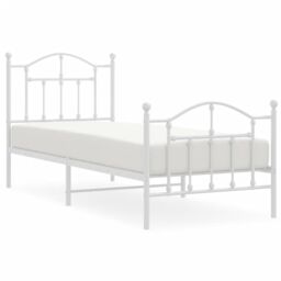 Berkfield Home Metal Bed Frame with Headboard & Footboard White 80x200 cm - thumbnail 2