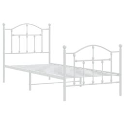 Berkfield Home Metal Bed Frame with Headboard & Footboard White 80x200 cm - thumbnail 4