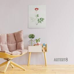 "Artery8 Red Bloom Flower Canvas Wall Art Print Vintage Japanese Botanical - Size: W18"" x H24""" - thumbnail 3