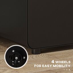 VINSETTO 3 Drawer Modern Steel Filing Cabinet w/4 Wheels Lock Pencil Box in Black - thumbnail 5