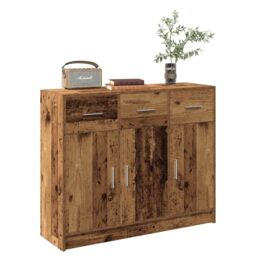 Berkfield Home Sideboard Old Wood 91x28x75 cm Engineered Wood in Brown - Size: 91 x 28 x 75 cm - thumbnail 1