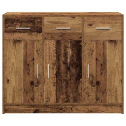 Berkfield Home Sideboard Old Wood 91x28x75 cm Engineered Wood in Brown - Size: 91 x 28 x 75 cm - thumbnail 4