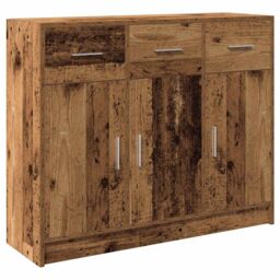 Berkfield Home Sideboard Old Wood 91x28x75 cm Engineered Wood in Brown - Size: 91 x 28 x 75 cm - thumbnail 2