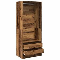 Berkfield Home Wardrobe Old Wood 80x50x200 cm Engineered Wood in Brown - Size: 80 x 50 x 200 cm - thumbnail 5