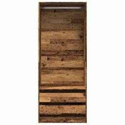 Berkfield Home Wardrobe Old Wood 80x50x200 cm Engineered Wood in Brown - Size: 80 x 50 x 200 cm - thumbnail 4