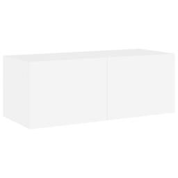 Berkfield Home TV Wall Cabinet with LED Lights White 80x35x31 cm - Size: 80 x 35 x 31 cm - thumbnail 7