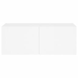 Berkfield Home TV Wall Cabinet with LED Lights White 80x35x31 cm - Size: 80 x 35 x 31 cm - thumbnail 9