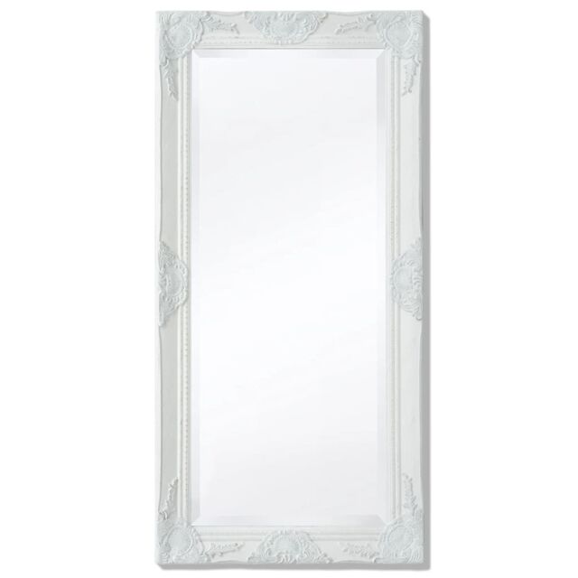 Berkfield Home Wall Mirror Baroque Style 100x50 cm White - image 1