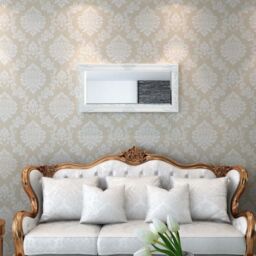 Berkfield Home Wall Mirror Baroque Style 100x50 cm White - thumbnail 2