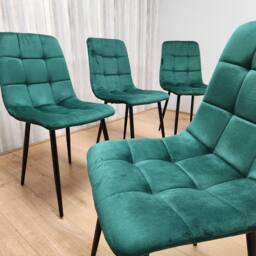 KOSY KOALA 4 Seater Rustic Brown Dining Table Set with 4 Green Velvet Chairs - thumbnail 8