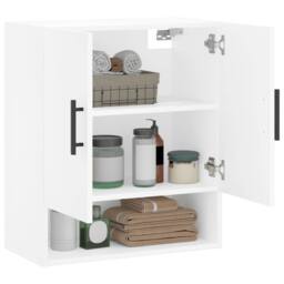 Berkfield Home Wall Cabinet White 60x31x70 cm Engineered Wood - Size: 60 x 31 x 70 cm - thumbnail 4