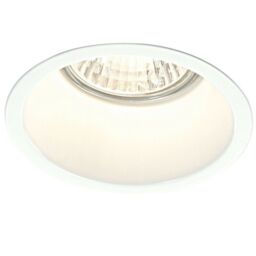 Loops Fixed Round Recess Ceiling Down Light Gloss White Sunken Flush GU10 Lamp Holder