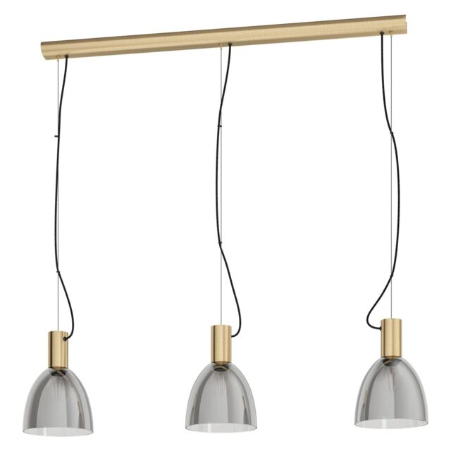Loops Pendant Light Colour Bronzed Shade Black Transparent Glass Vaporized E27 3x40W - image 1