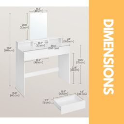 Pirlo Plush 2 Drawer Dressing Table With Mirror White - thumbnail 3