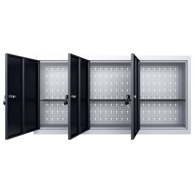 Berkfield Home Wall Mounted Tool Cabinet Industrial Style Metal Grey & Black - image 1