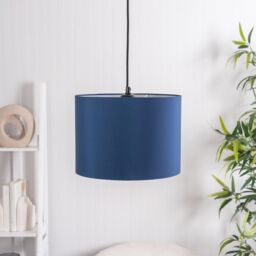 ValueLights Torbery Set of 3 Nesting Easy Fit Ceiling Light Lamp Shades with Bulbs in Navy - thumbnail 6