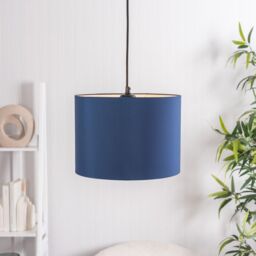 ValueLights Torbery Set of 3 Nesting Easy Fit Ceiling Light Lamp Shades with Bulbs in Navy - thumbnail 4