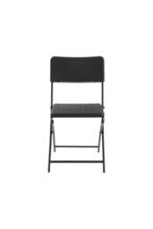Garden Sanctuary Set of 2 Outdoor Rattan Plastic Folding Chairs Black - thumbnail 2