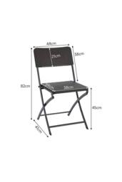 Garden Sanctuary Set of 2 Outdoor Rattan Plastic Folding Chairs Black - thumbnail 4