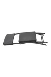 Garden Sanctuary Set of 2 Outdoor Rattan Plastic Folding Chairs Black - thumbnail 9