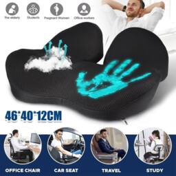 NESTLUNE Seat Cushion Chair Cushion 46x40x12cm Car Seat in Black - Size: 100 cm x 190 cm