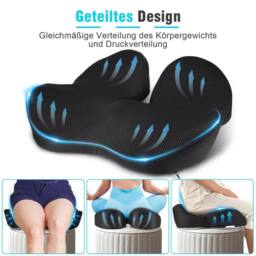 NESTLUNE Seat Cushion Chair Cushion 46x40x12cm Car Seat in Black - Size: 100 cm x 190 cm - thumbnail 5