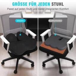 NESTLUNE Seat Cushion Chair Cushion 46x40x12cm Car Seat in Black - Size: 100 cm x 190 cm - thumbnail 6