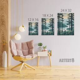 "Artery8 Great Bear Rainforest Coastal Landscape Canvas Wall Art Print in Blue - Size: W18"" x H24""" - thumbnail 4