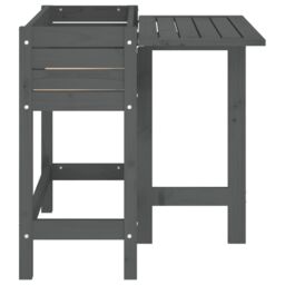 Berkfield Home Garden Planter with Folding Tabletop Grey Solid Wood Pine - thumbnail 5