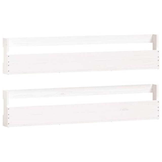 Berkfield Home Wall-mounted Shoe Racks 2 pcs White 110x9x23 cm Solid Wood Pine - Size: 110 x 9 x 23 cm - image 1