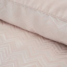 Portfolio Home Antibes Chevron Waves Duvet Cover Set Quilt with Pillowcase in Pink - Size: Double - thumbnail 2